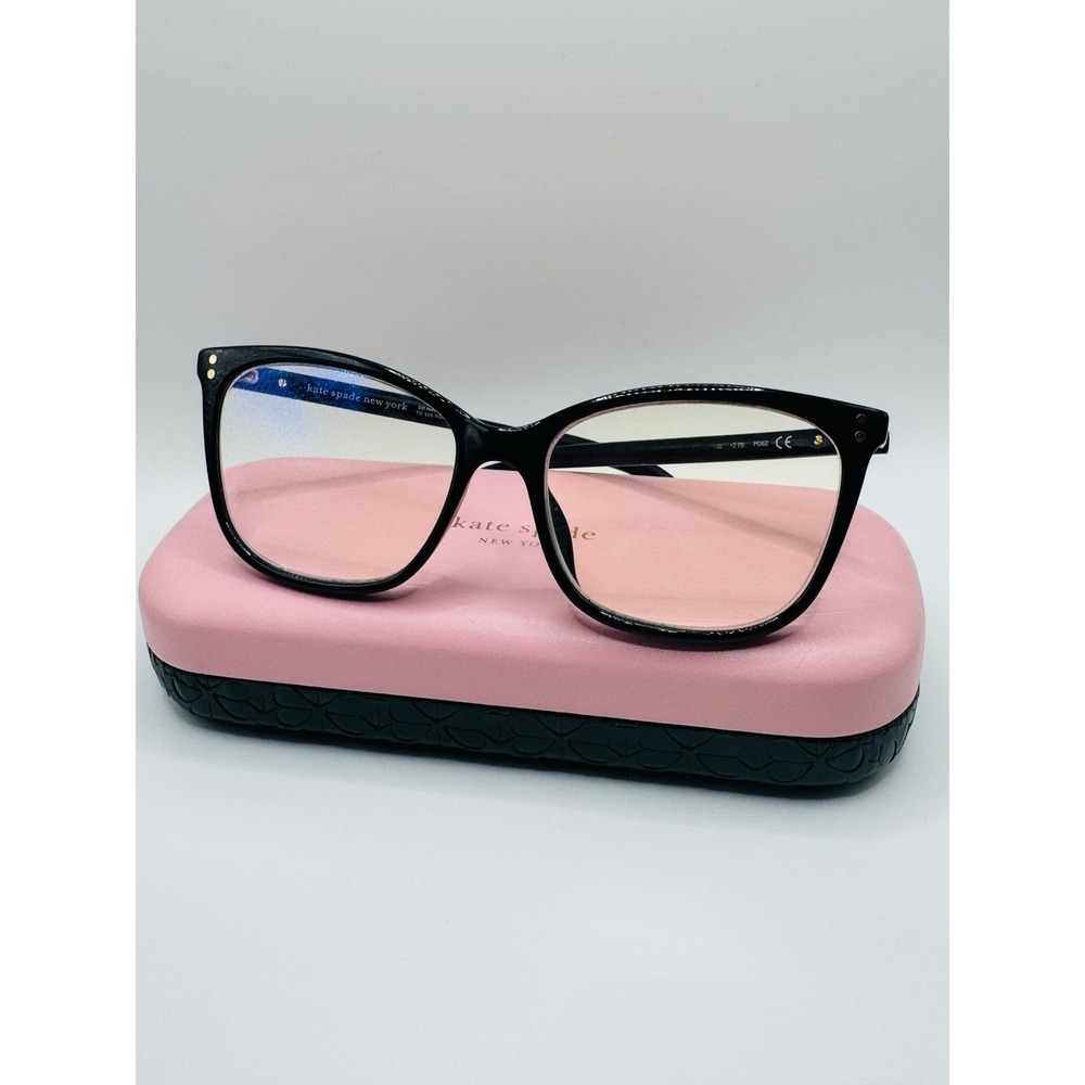 Kate Spade New York Black +2.00 Reading Glasses Frames With Hard Case